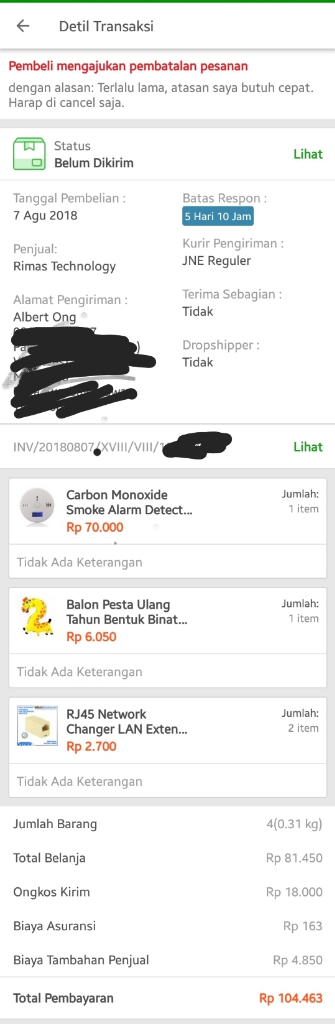 Pengalaman Belanja Di Toko Rimas Technology Toped