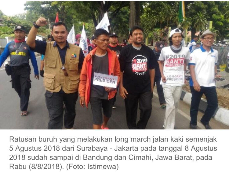 Ratusan Buruh Long March Serbu Jakarta dari Penjuru Barat dan Timur Pulau Jawa