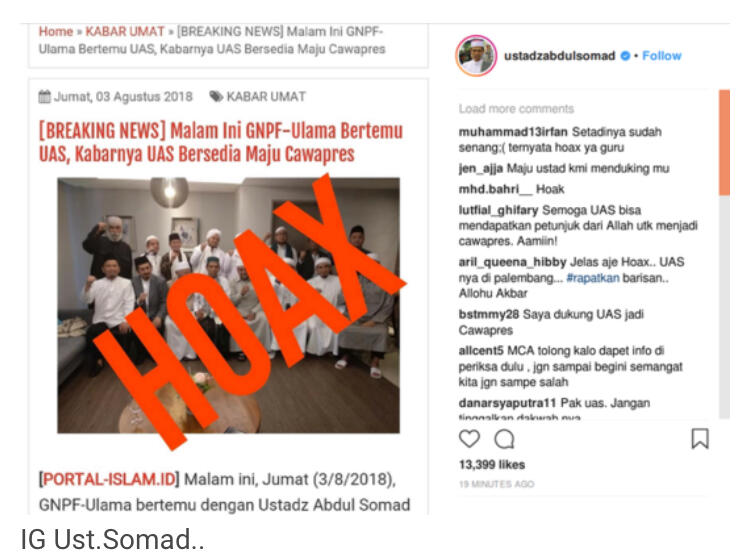 Ustaz Abdul Somad Menolak Jadi Cawapres