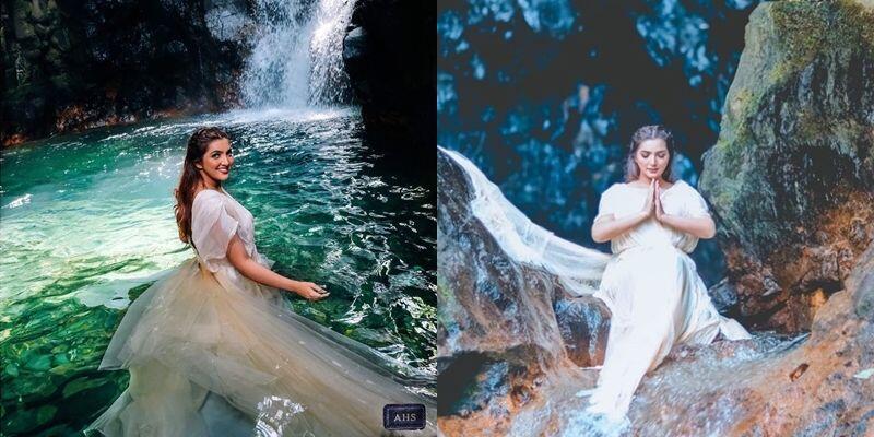 10 Gaya Ashanty Pemotretan di Air Terjun, Bak Dewi Air!
