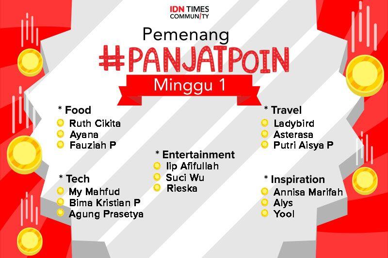 Pengumuman Pemenang Mingguan Kompetisi Menulis #PANJATPOIN