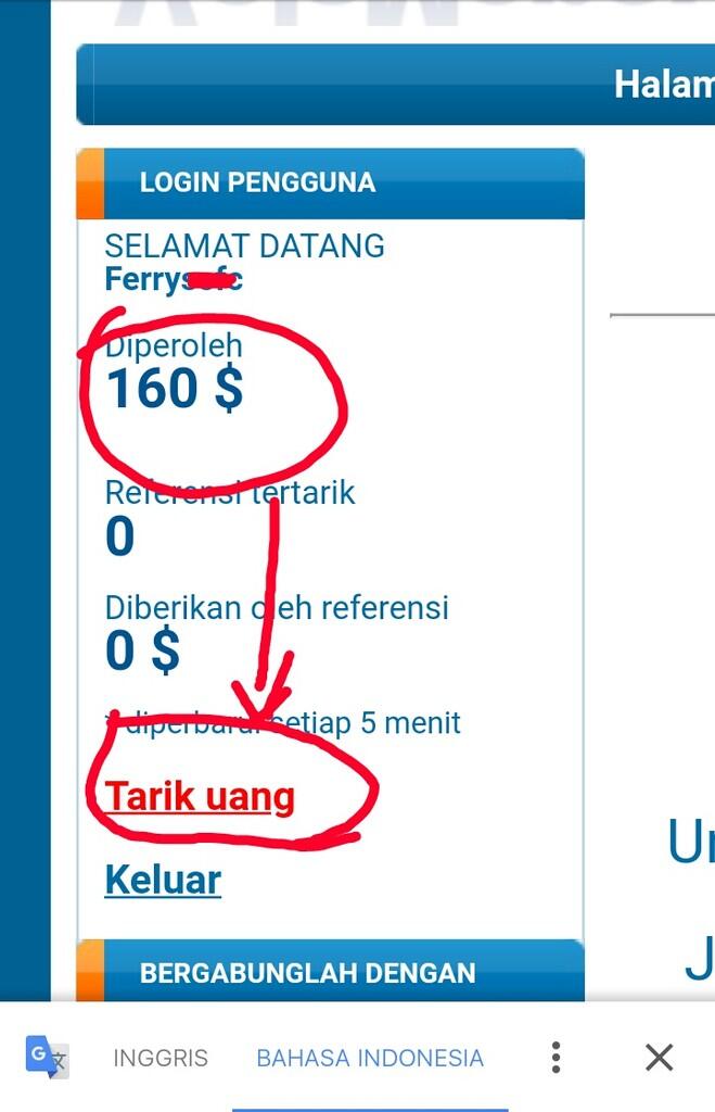 Gajian ratusan dollar dari website