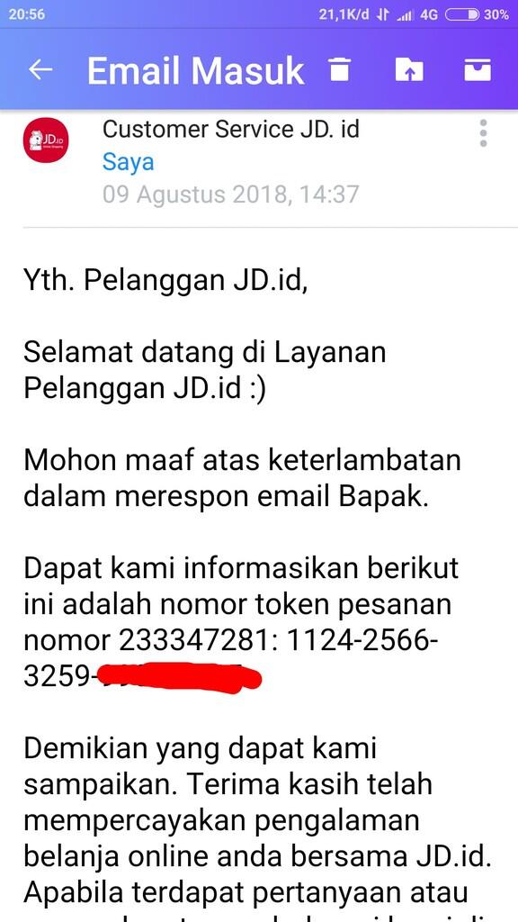 Isi token pln 100rb di jd.id, sampe sekarang statusnya ga jelas