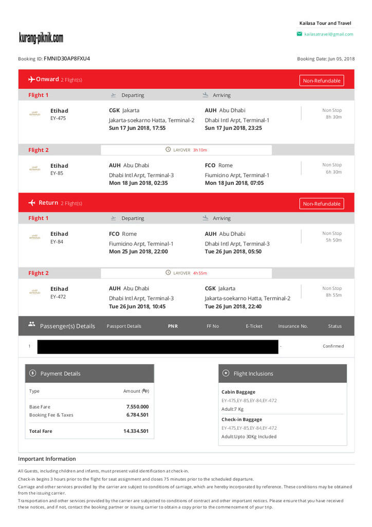 Terbang murah ke EROPA bersama ETIHAD