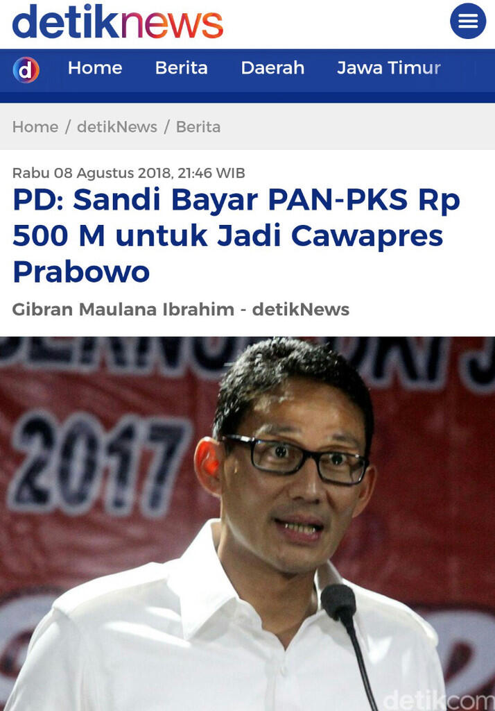 Prabowo-SBY akan Bahas Nama AHY atau Sandiaga Jadi Cawapres