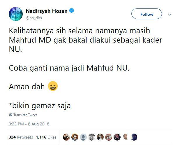 10 Cuitan Kocak Netizen Setelah Mahfud MD Batal Jadi Cawapres Jokowi