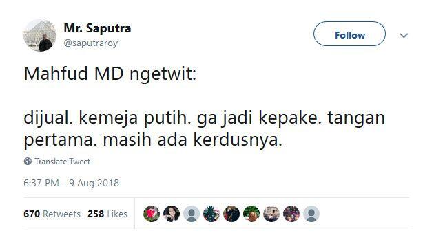 10 Cuitan Kocak Netizen Setelah Mahfud MD Batal Jadi Cawapres Jokowi