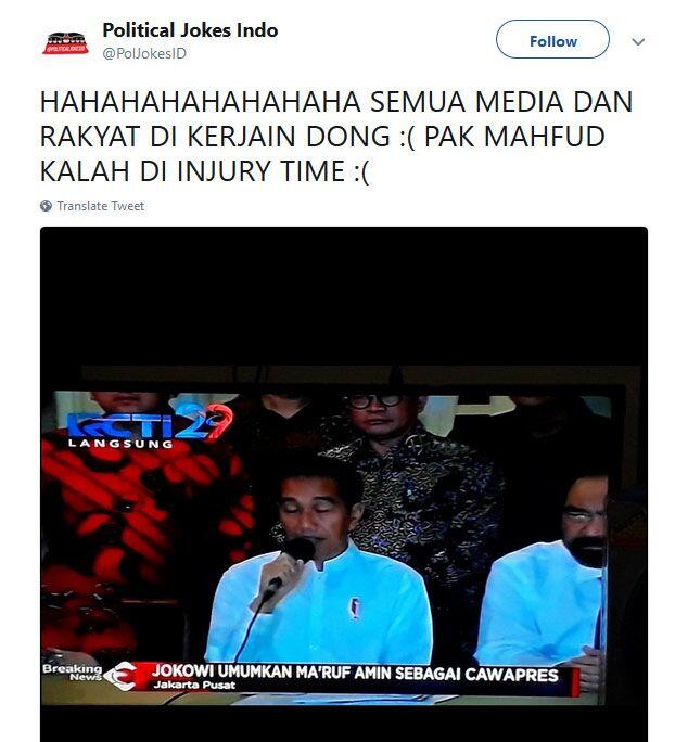 10 Cuitan Kocak Netizen Setelah Mahfud MD Batal Jadi Cawapres Jokowi