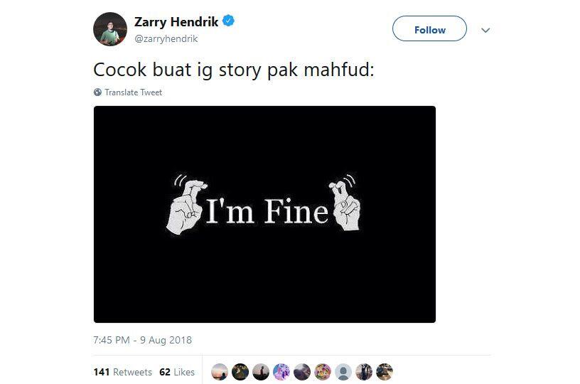 10 Cuitan Kocak Netizen Setelah Mahfud MD Batal Jadi Cawapres Jokowi