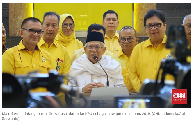 Ma'ruf Amin soal Dukungan Golkar: Ini Gerakan Tuhan