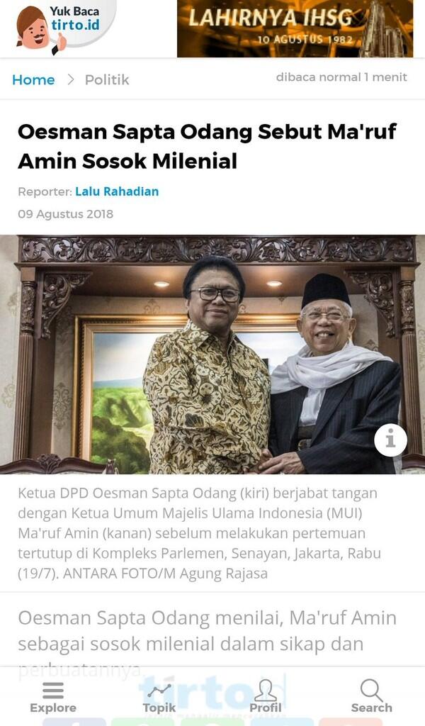 Airlangga: Ma'ruf Amin Dekat Dengan Golkar Dan Punya Track Record Mumpuni
