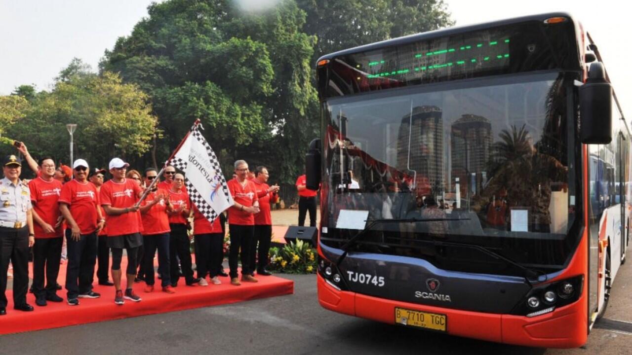 #IniIndonesiaku 100 Armada Bus Wonderful Indonesia Ramaikan Asian Games 2018