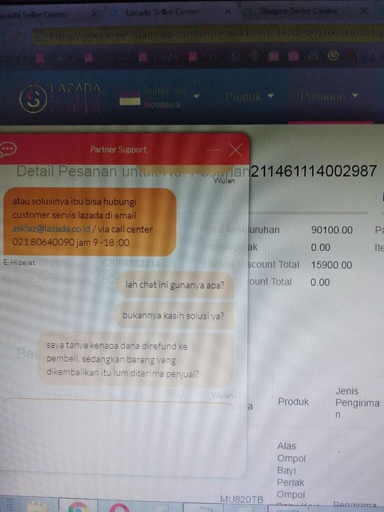 Parahnya Pelayanan Costumer Service dan Aplikasi Seller Lazada