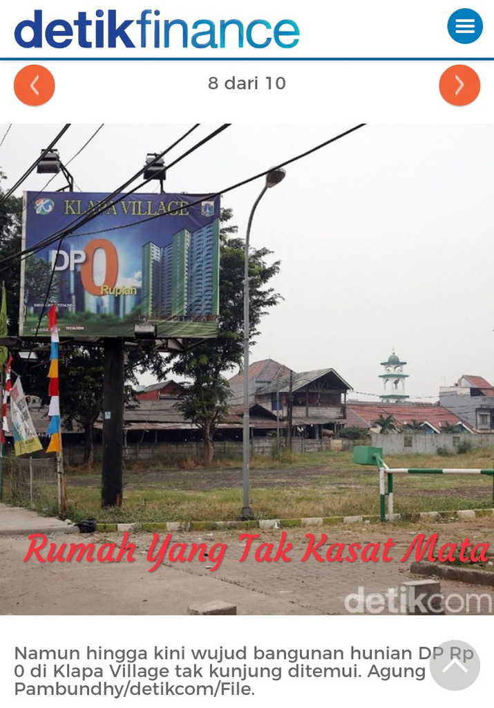 Hunian DP Rp 0 di Pondok Kelapa akan Dibangun 4 Tower
