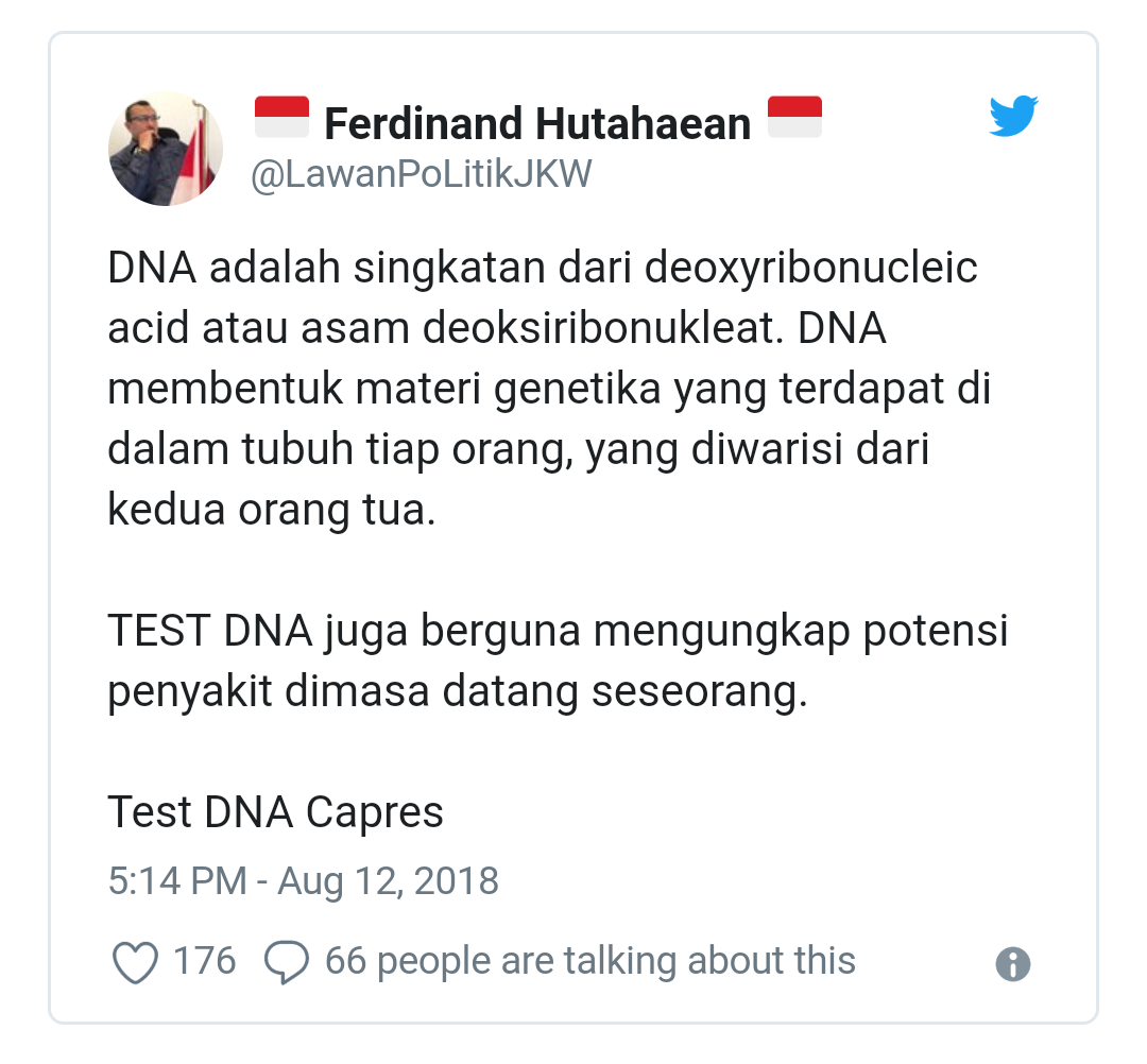 Politikus Demokrat Ingin Ada Tes DNA di Tes Kesehatan Capres