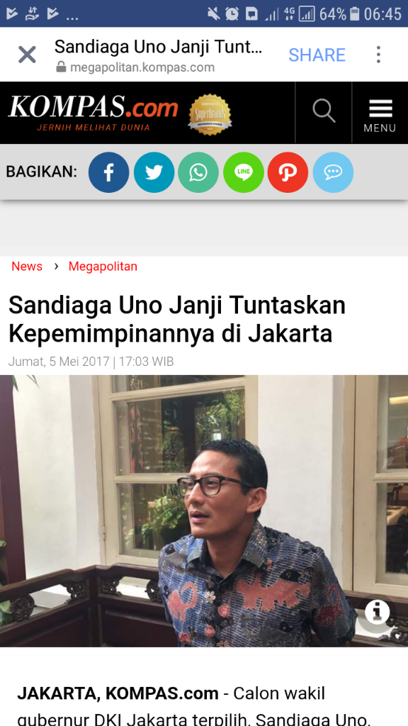 Mahar Rp 1 Triliun Bisa Jadi Kasus Suap Sandiaga Uno