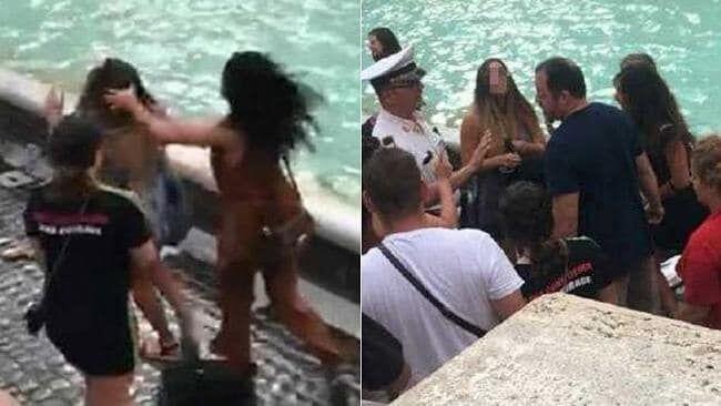 Dua Perempuan Berkelahi Berebut Tempat Selfie di Air Mancur Italia
