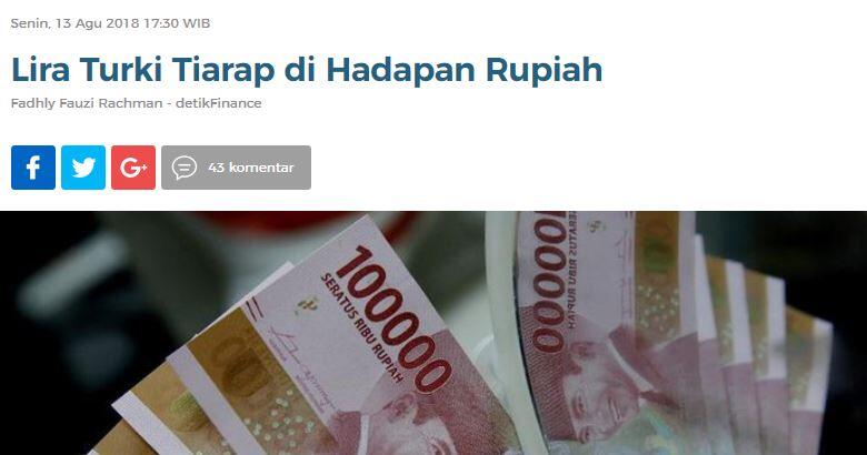 Bappenas Yakin Pelemahan Rupiah Akibat Lira Hanya Sementara 