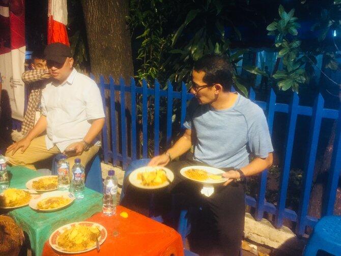 Sandiaga langsung santap nasi goreng kambing Kebon Sirih usai tes kesehatan