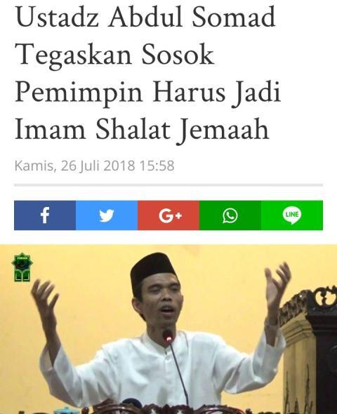 Ceramah Abdul Somad Ini Isyaratkan Dukung Jokowi. Tamparan Buat Kubu Sebelah