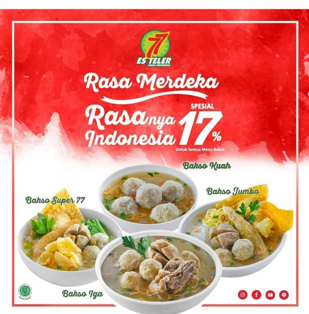 Daftar Promo Makanan Dalam Rangka HUT RI Gak Sampai Rp50 Ribu Lho