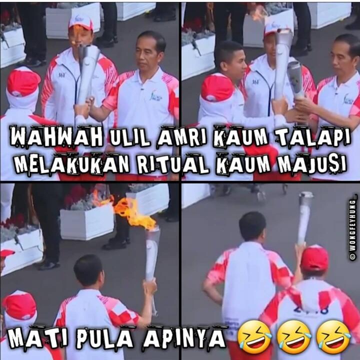 Torch Relay di Istana, Obor yang Dipegang Jokowi Mati
