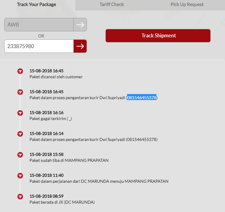 JD.ID kembali beraksi dengan pembatalan sepihak cuma modal kurir say customer cancel