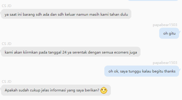 JD.ID kembali beraksi dengan pembatalan sepihak cuma modal kurir say customer cancel