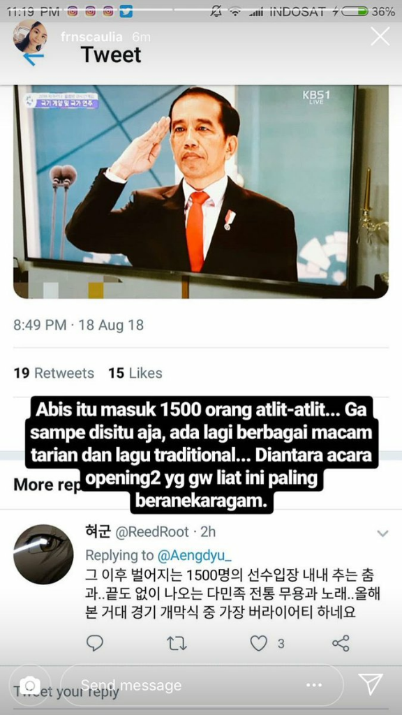 10 Cuitan kocak warganet Korsel soal aksi Jokowi di pembukaan AG 2018