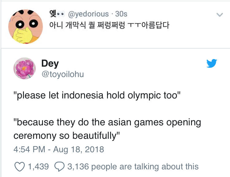 Terpukau Pembukaan Asian Games, Netizen Ingin Indonesia Buka Olimpiade