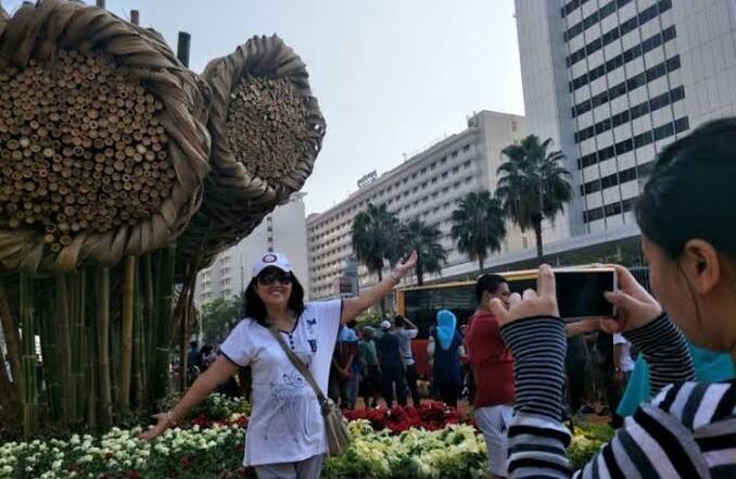 Bambu &quot;Getah Getih&quot; di HI Jadi Spot Foto Baru Pengunjung Car Free Day