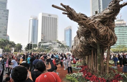 Bambu &quot;Getah Getih&quot; di HI Jadi Spot Foto Baru Pengunjung Car Free Day