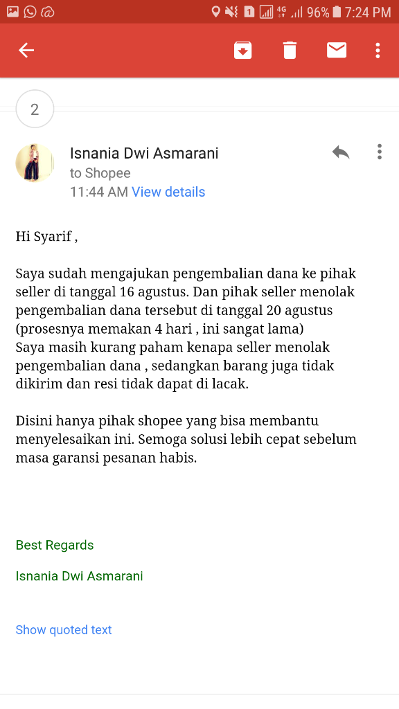 ''SHOPEE'' Sistem pengembalian dana yang bertele-tele