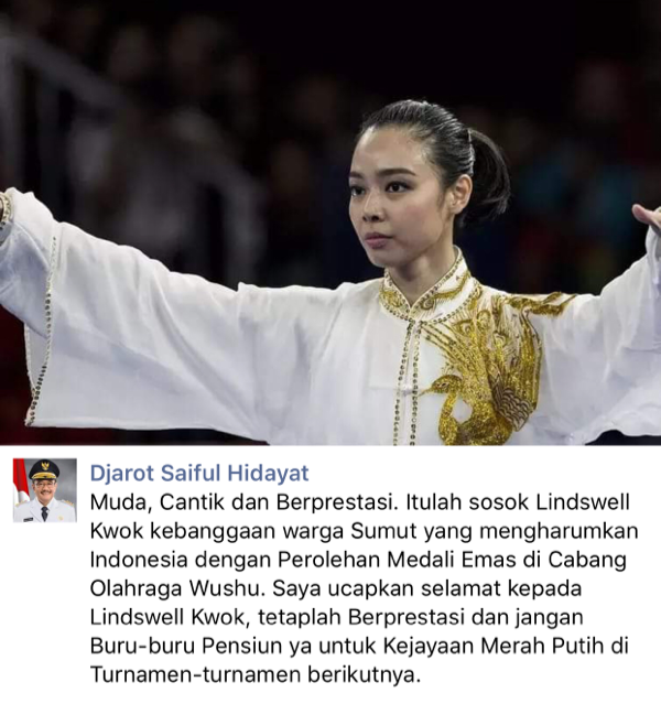Pesona Lindswell Kwok, ‘Ratu Wushu Asia’ Juara #AsianGames2018