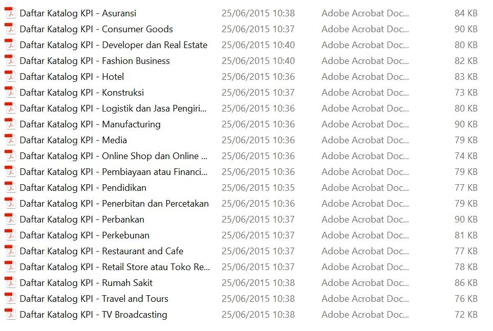 KATALOG KPI Perusahaan