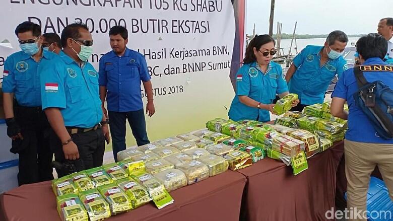 Barbuk Anggota DPRD PARTAI NASDEM : 105 Kg Sabu dan 30 Ribu Pil Ekstasi