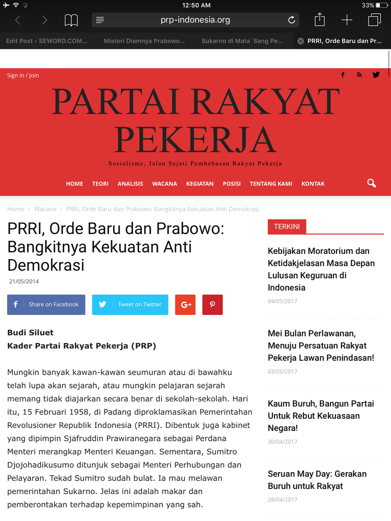 JOKOWI ANAK PKI ITU HOAX, PRABOWO ANAK PEMBERONTAK ITU FAKTA ?