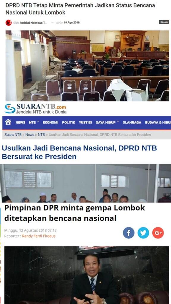 Kerugian akibat Gempa Lombok Sudah Rp7,7 Triliun
