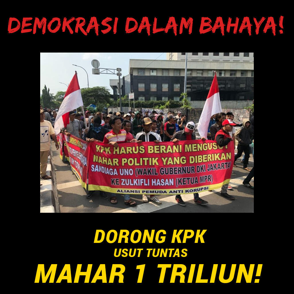 Demokrasi dalam bahaya ! Usut Mahar Politik Kardus !