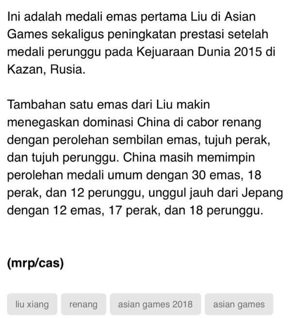 Perenang China Ini Pecahkan Rekor Dunia di Asian Games 2018