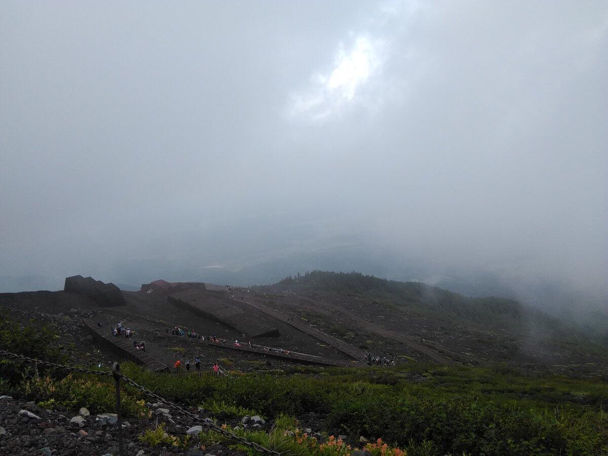 Melihat dari dekat macetnya di atas Gunung Fuji