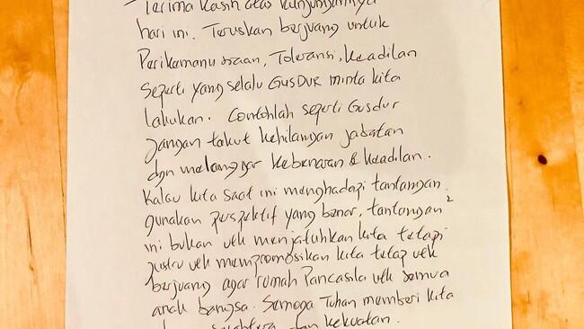 Pesan Ahok Soal Gus Dur kepada Yenny Wahid