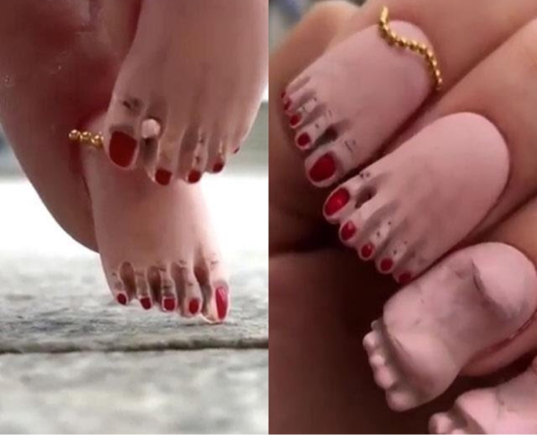 Hiii&hellip; Nail Art Seram Bergambar Jari-jari Kaki, Yay or Nay?