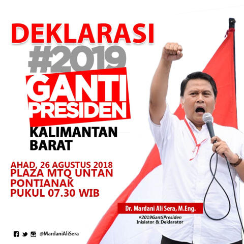 Dihadiri Inisiator Mardani, Aksi #2019GantiPresiden di Pontianak Disetop Polisi