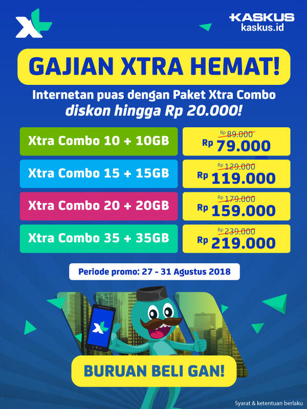 Gajian Xtra Hemat: Xtra Kuota 30GB dengan XL Xtra Combo 