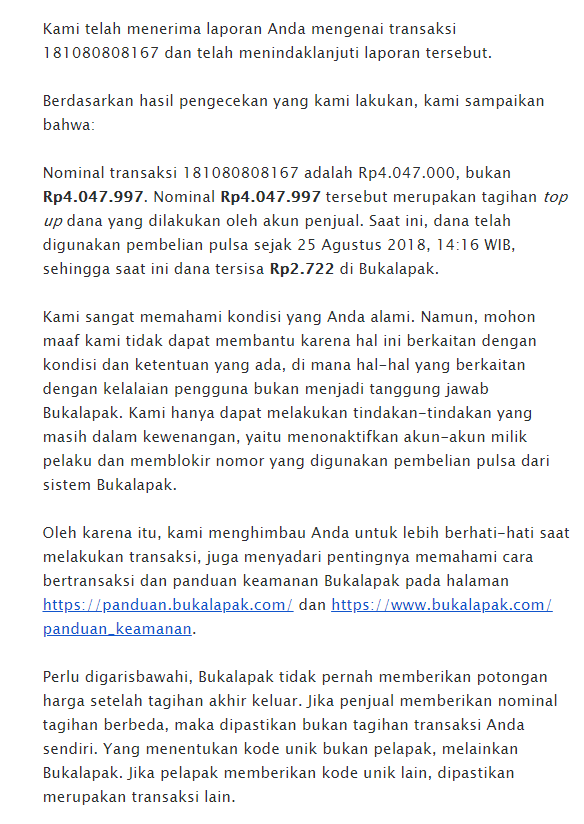 Modus Penipuan di BukaLapak