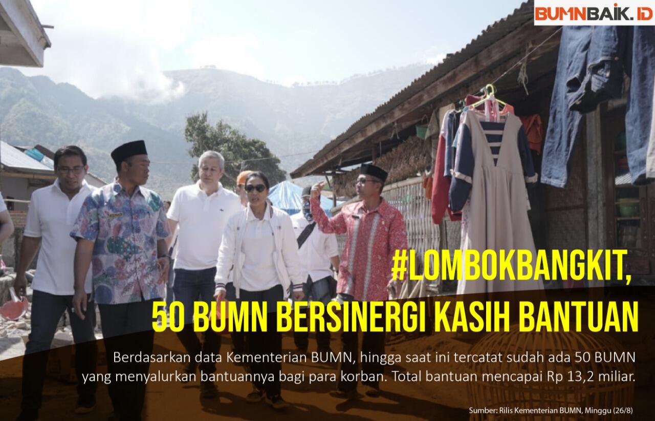 Keren 50 BUMN Salurkan Bantuan Rp 13 Miliar untuk Korban Gempa Lombok
