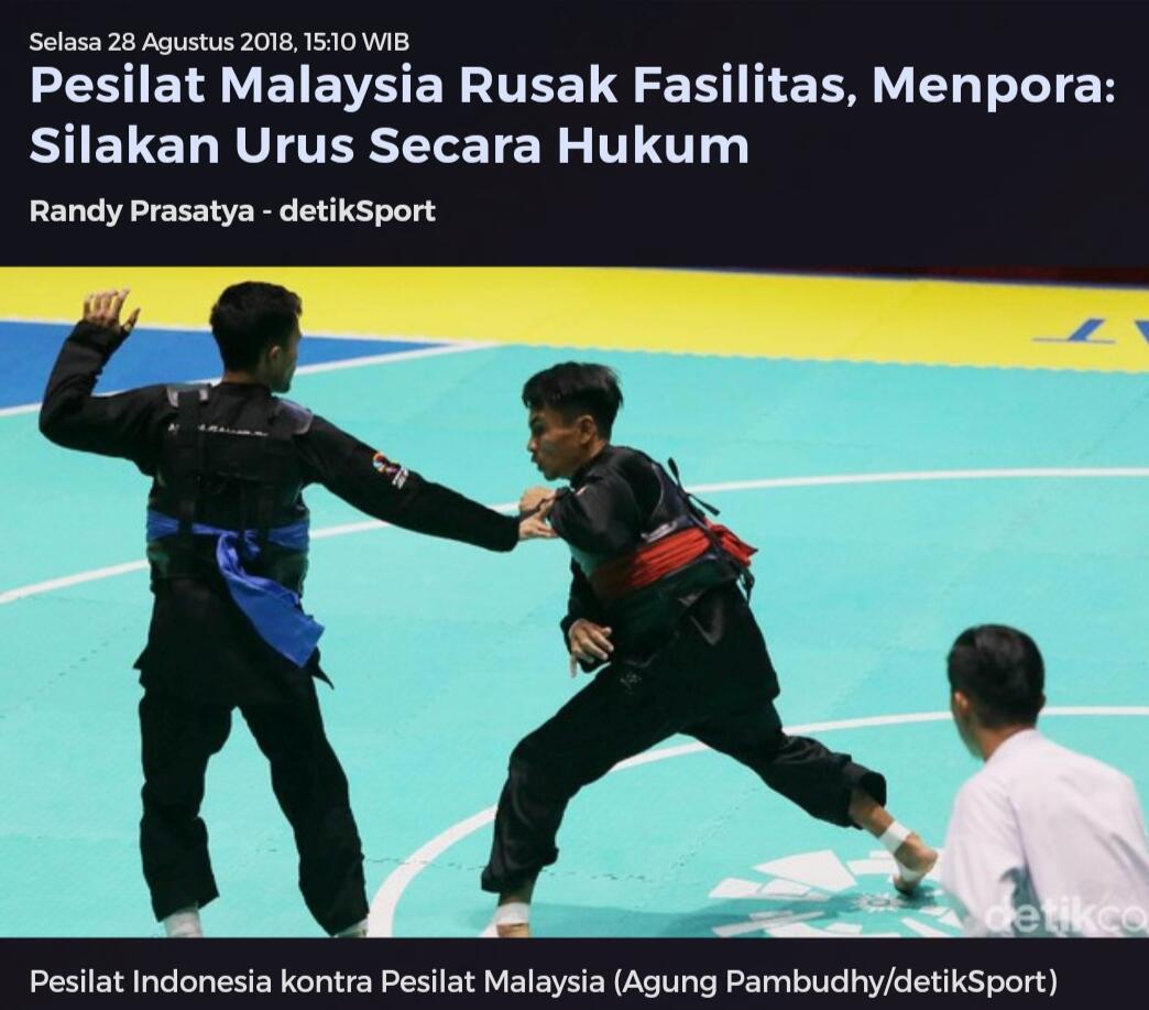 Usai Merusak Fasilitas, Ketua Silat Malaysia : Indonesia Perampok!