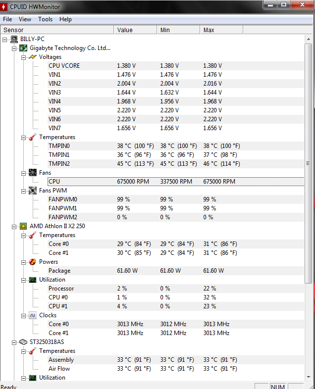 RPM CPU Fans jadi naik