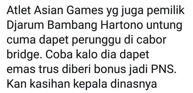 Meme lucu bonus Asian Games untuk Bambang Hartono orang terkaya Indonesia